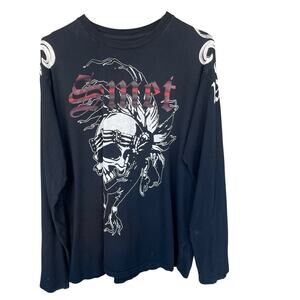 Smet Christian Audigier Shirt Mens Large Y2K Skull Fleur Born on the Street